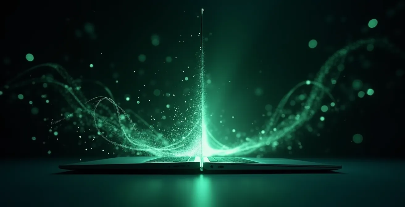 Split-screen comparison of energy-efficient versus standard website loading