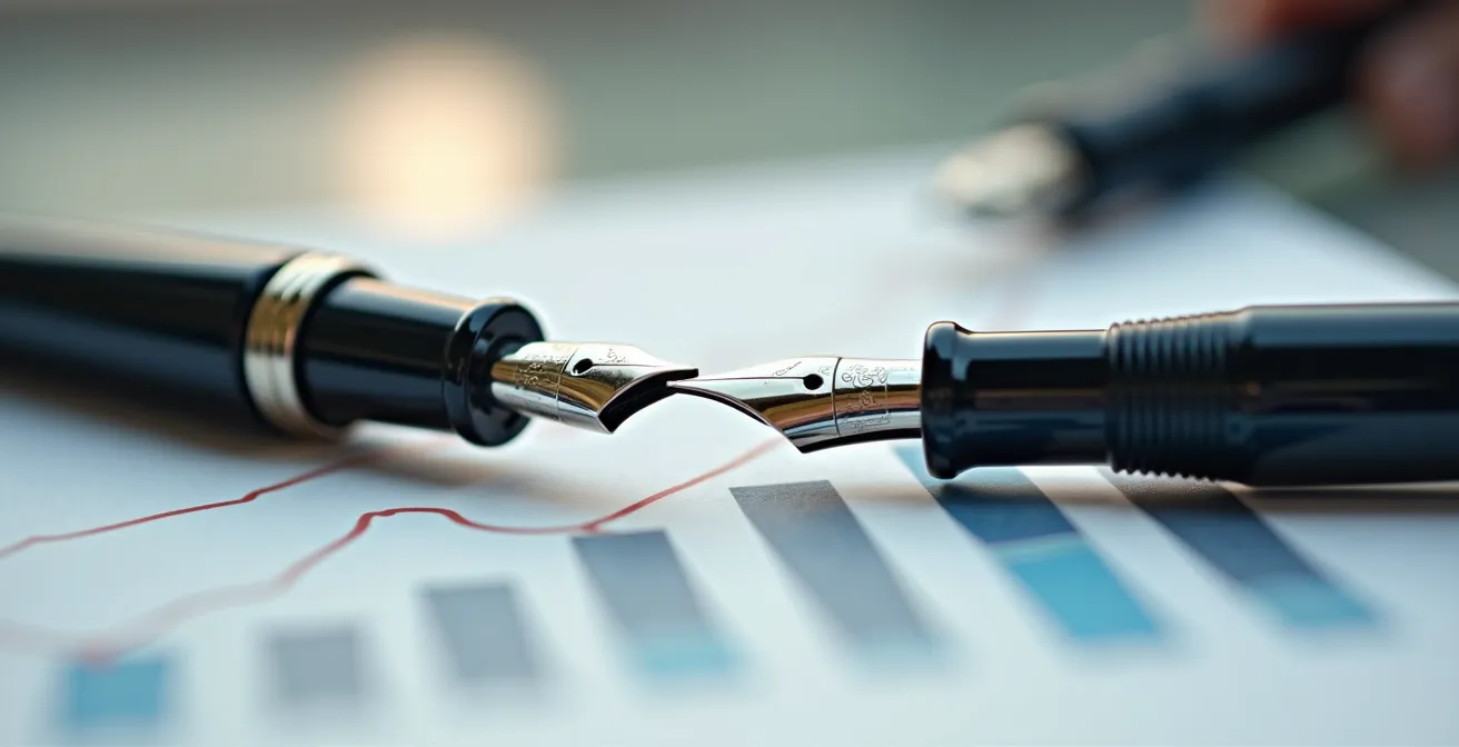 Abstract visualization of balanced lease negotiation with symbolic elements