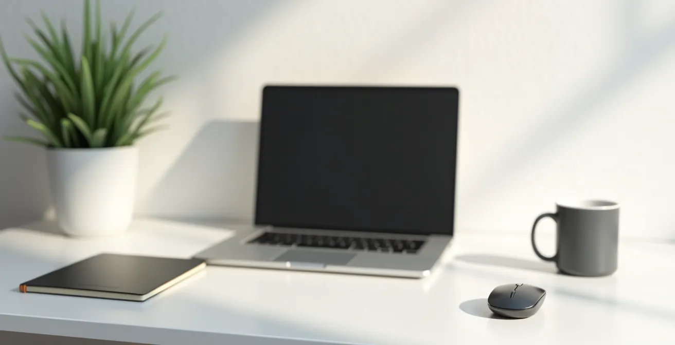 Clean desk setup showing seamless digital collaboration workflow